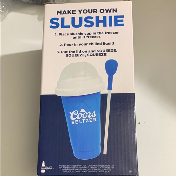 Coors Seltzer Slushie Cup with spoon straw NWOT - Picture 3 of 9
